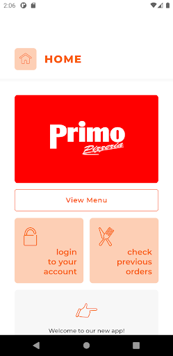 Android application Primo Pizzeria TS25 screenshort