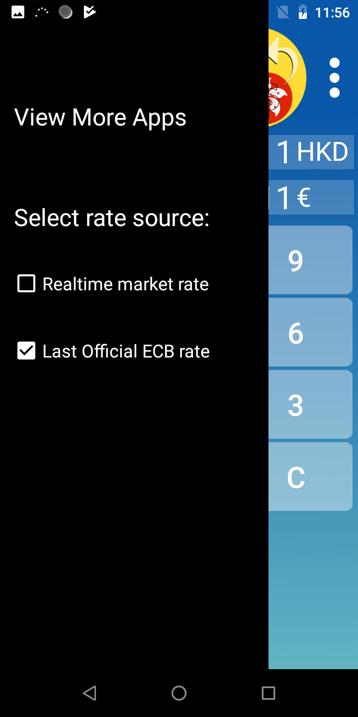 Android application Hong Kong Dollar Euro screenshort
