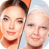 Old Age - old face on photo icon