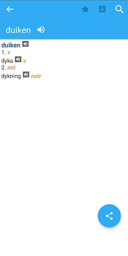 Android application Swedish-Dutch Dictionary screenshort