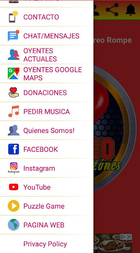 Android application Stereo Rompe Corazones screenshort