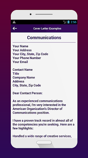 Cover Letter Examples Screen 3
