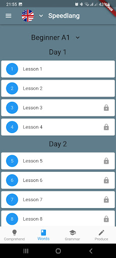 Android application SpeedyLang - تعلم أي لغة بسرعة screenshort