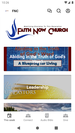 Android application Faith Now Fellowship screenshort