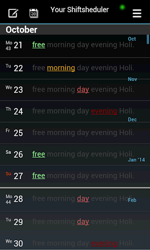 Android application Shiftmate -My Roster Scheduler screenshort