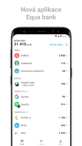 Android application Equa bank screenshort