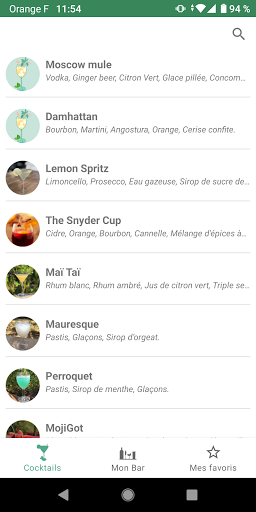 Android application Meskad - Recettes de cocktails screenshort
