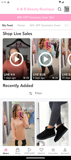 Android application A & B Beauty Boutique screenshort