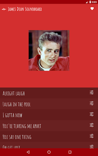 James Dean Soundboard Screen 3
