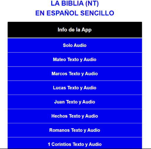 Android application Audio Biblia Sencilla - Funcio screenshort