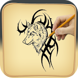Learn to draw Wolves tattoos icon