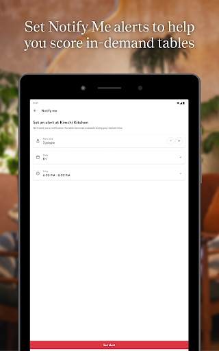 Screenshot of OpenTable