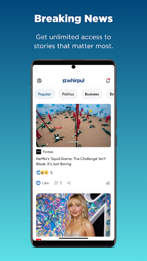 Android application Whirpul: Read News & Engage screenshort