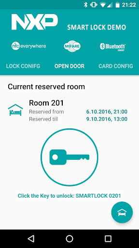 Android application NXP Smartlock screenshort