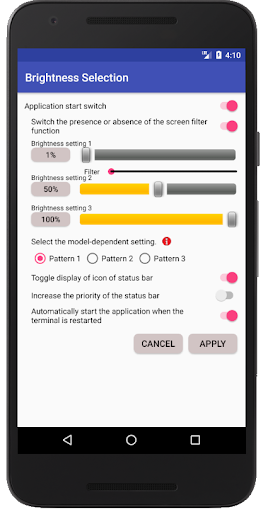 Brightness Selection Screen 2