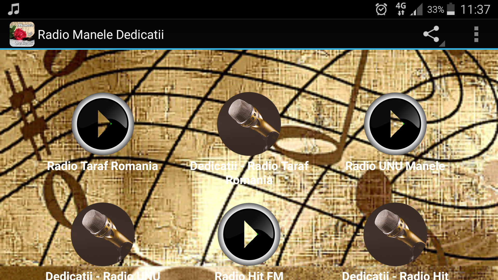 Android application Radio Manele Dedicatii screenshort