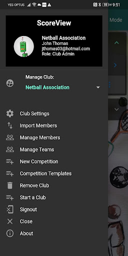 Android application ScoreView screenshort