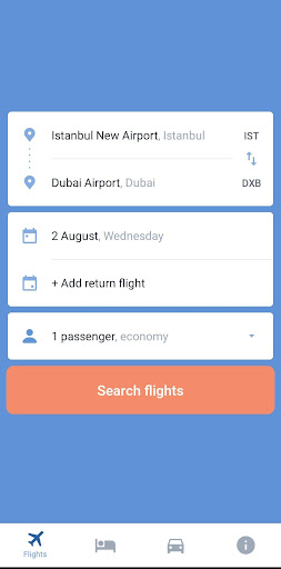 Android application Sky Flight - Travel App screenshort