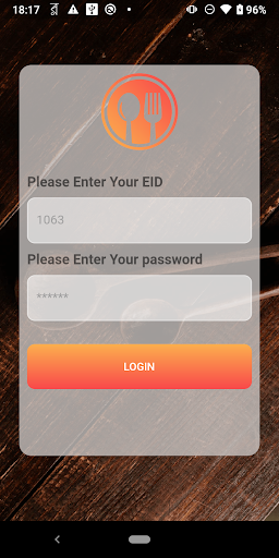Employee FoodBooking Screen 2
