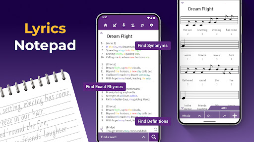 Screenshot of Lyrics Notepad - Song Writing