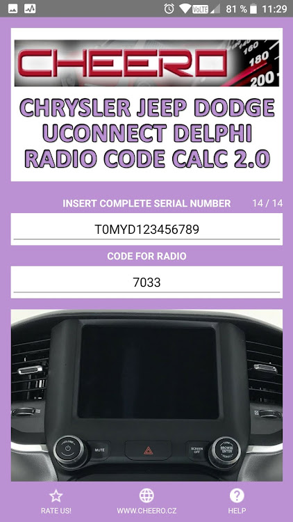 RADIO CODE for CHRYSLER DELPHI - 1.0.1 - (Android)