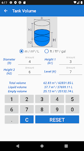 Screenshot 3 Cálculo del volumen del tanque android