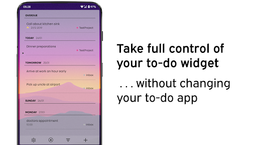 Screenshot of Clear: Widget for Todoist