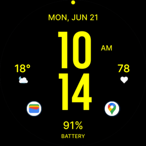 Flat Yellow Watch Face Logo