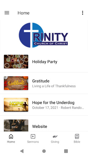 Android application Trinity Church of Christ NPR screenshort