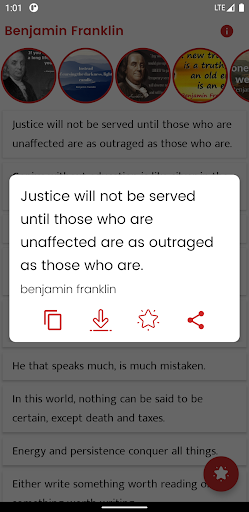 Android application Benjamin Franklin Quotes screenshort