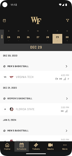 Screenshot of Wake Forest Demon Deacons