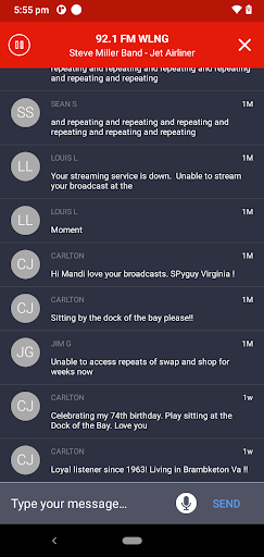 92.1 FM WLNG Screen 3