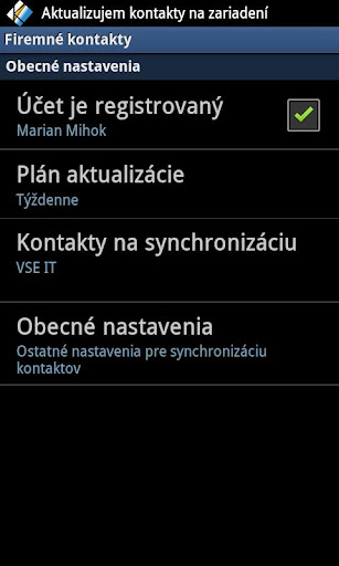 Firemne Kontakty Screen 2