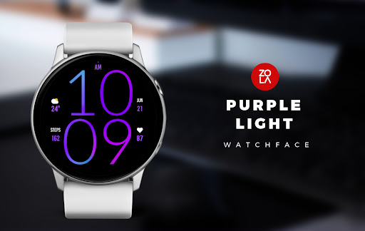 Android application Purple Light Watch Face screenshort