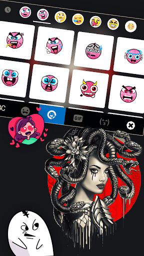 Black Red Medusa Keyboard Back Screen 3