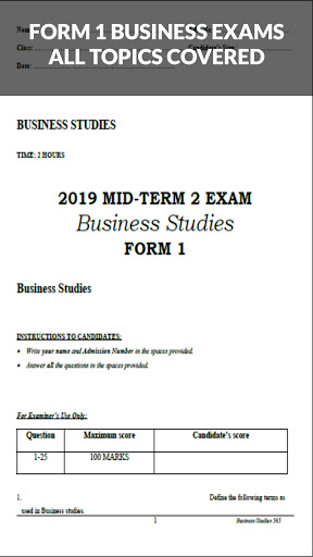 Android application Business Form 1 Exams +Answers screenshort