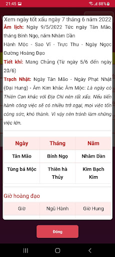 Lịch âm dương - Ngày tốt xấu