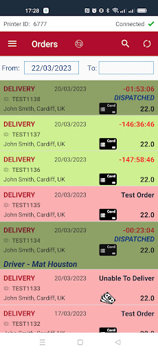 OrderTab Screen 2