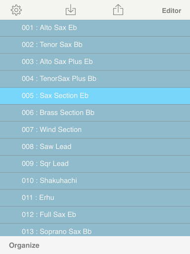 Screenshot of Aerophone Editor