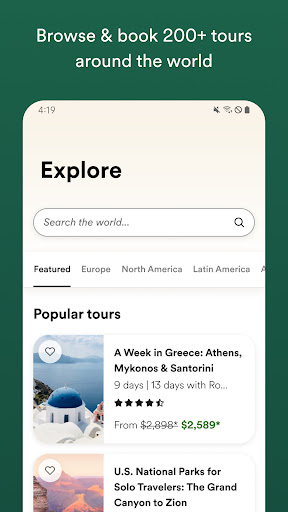 Screenshot of EF Go Ahead Tours