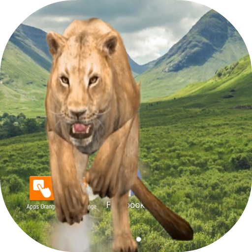 Lion attack crack screen simul  Icon