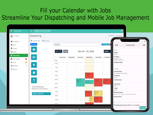 Repair-CRM: Work Schedule APP Screen 3
