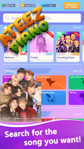 Android application ATEEZ 에이티즈 Piano screenshort