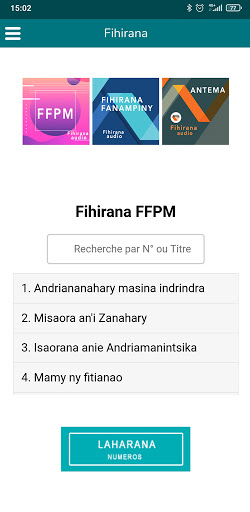 Android application Fihirana audio screenshort