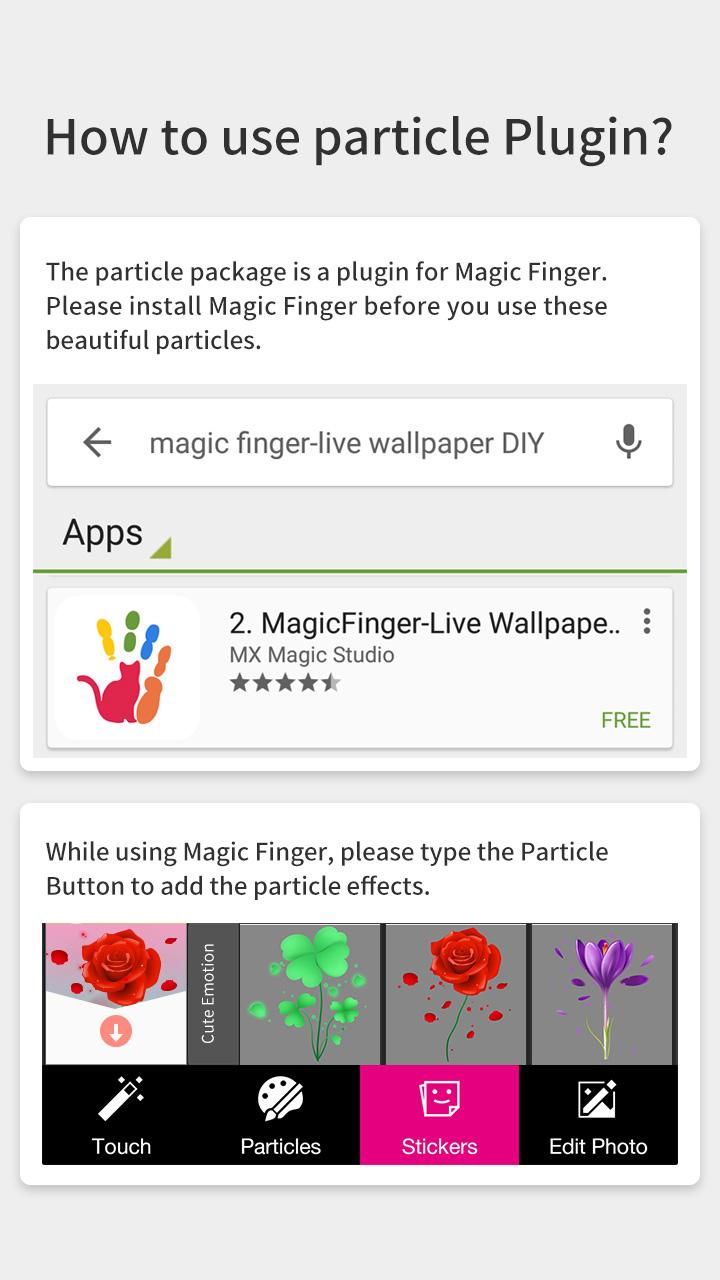 Android application Plants-Magic Finger Plugin screenshort