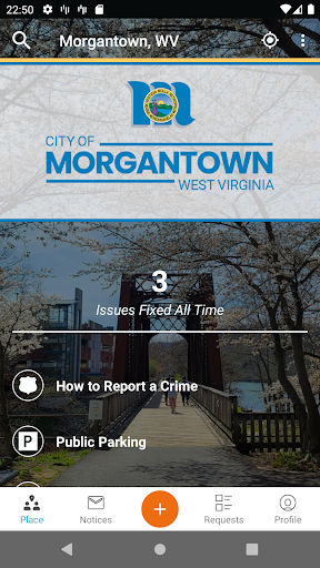 Screenshot of Morgantown 311