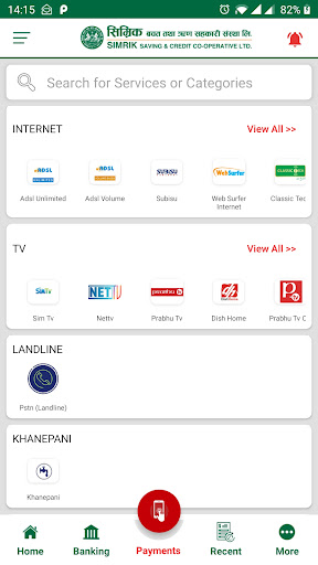 Android application Simrik Mobile App screenshort