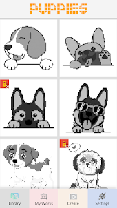 Puppies Pixel Art