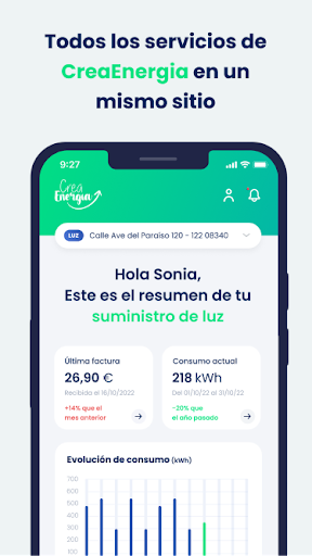 Android application CreaEnergia screenshort