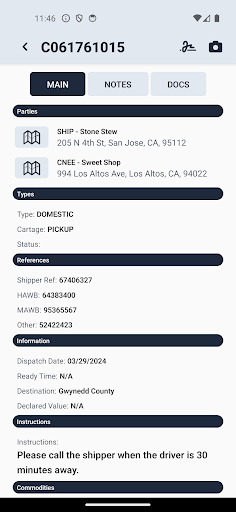 MyCartage TMS Screen 3